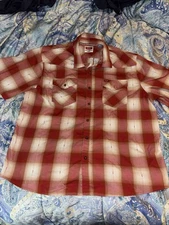 Wrangler Western Style Shirt Mens 2XL Plaid  Button Up Short Sleeve