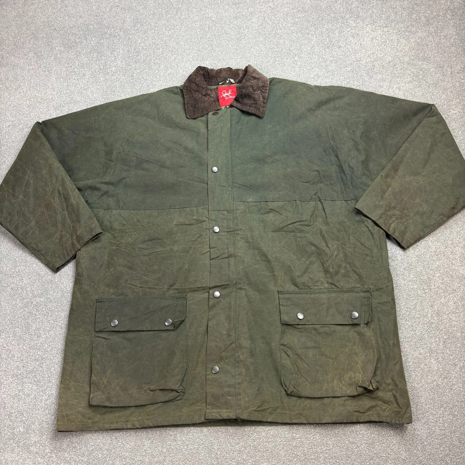 Wax Jacket Adult X Large Green Hunting Country Outdoor Waterproof Coat Men*
