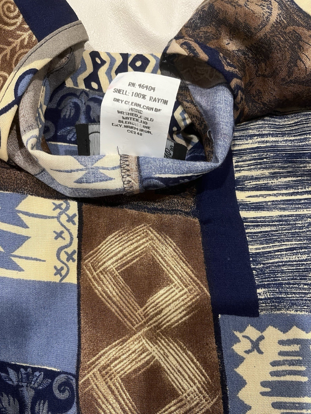 Vintage Radcliffe Geometric Patchwork Print Rayon… - image 6