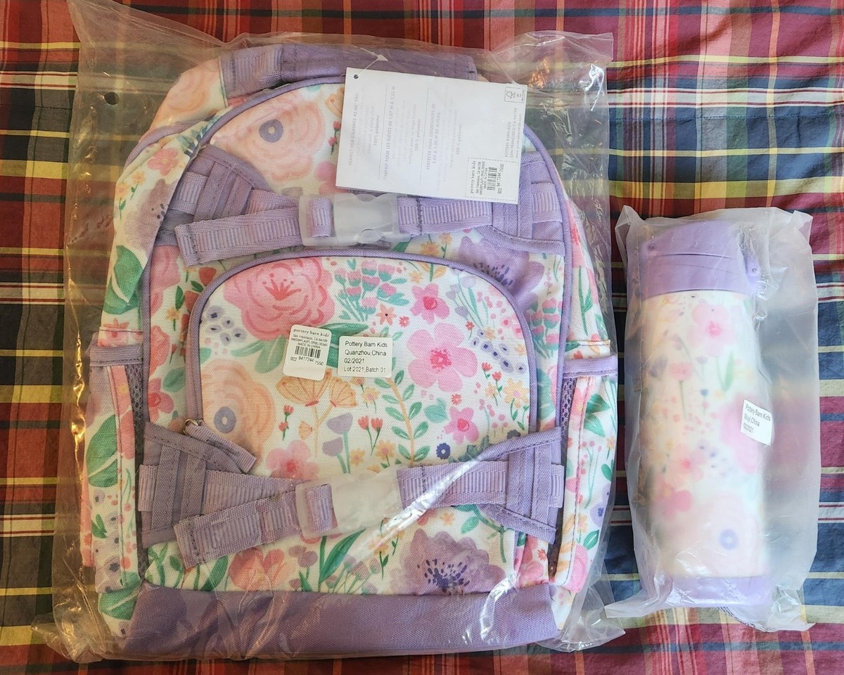 POTTERY BARN BACKPACK WATER Full Size LARGE SET FLORAL designer TRAVEL KID girl Pottery Barn Girls main image 4