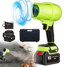 Cordless Air Blower Violent Turbo Fan Handheld Leaf Blower + 2 Batteries/Case