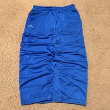 Vintage 90s Blue / Yellow Kappa Track Pants Men's Size XL Side Stripes Wide Leg