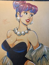 Wilma Flintstone Original Comic Art Illustration Signed 8.5x11 COA | eBay US (Buy It Now)