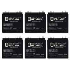 Mighty Max 6V 210AH Dual Terminal SLA Replaces EZGO RXV Golf Cart - 6 Pack