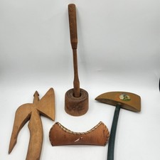 VTG Native American Souvenir Lot  Tomahawk Seminole Corn Chopper Bark Canoe 1940