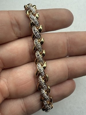 Ross Simons Gold Vermeil 925 Sterlingsilber 8 mm x Gliederarmband 7,5'' - 20,7 g