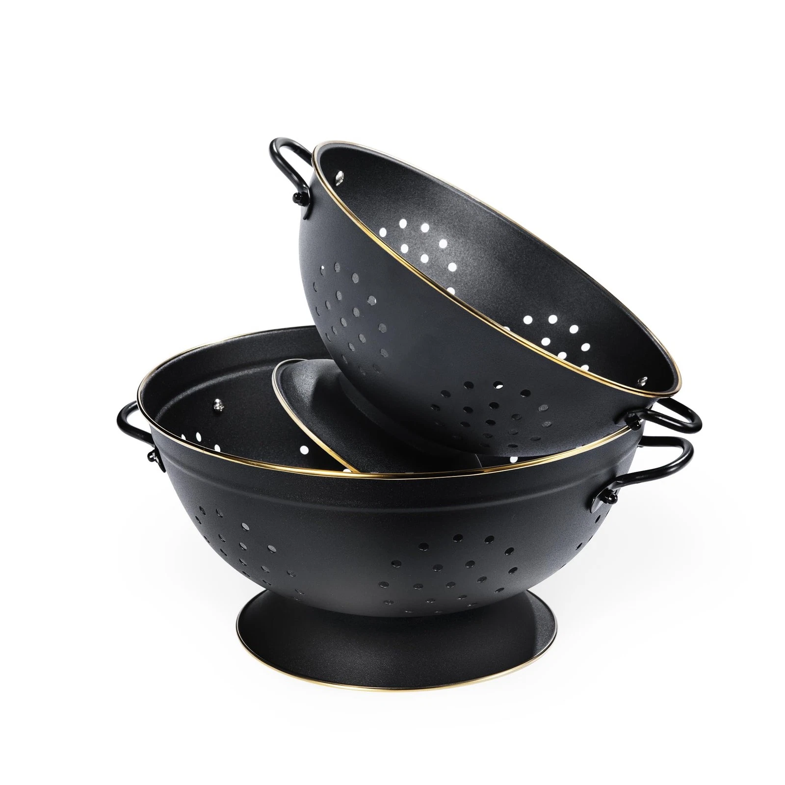 Metal Colander Set of 2, Strainer Basket with Handles perfect for Spaghetti, ...