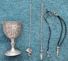 Pewter Lot Merlin Goblet Wizard Mage Dragon Necklace The Noble Collection Tnc