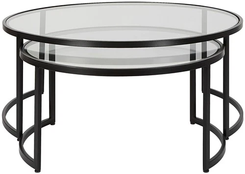 Uttermost 25190 Rhea 42" Diameter Iron and Tempered Glass Nesting - Black - Picture 6 of 6