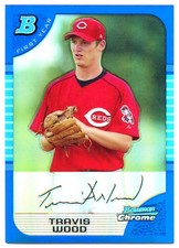 2005 Bowman Chrome Draft Blue Refractor #BDP64 Travis Wood /150 Rookie RC