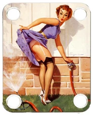 Neckplate Electric Guitar Color Graphic PJ Bass Strat Pin Up Blue Girl Hose