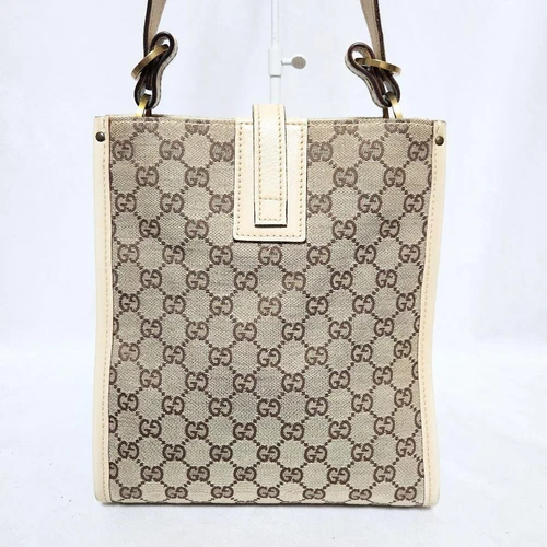 Gucci Sac Bandoulière GG Supreme Toile Cuir Blanc Messenger Bag Occasion Excellent+
