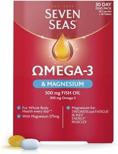 Seven Seas Omega-3 Fish Oil & Magnesium, 500 mg Fish Oil + 300 mg Omega-3, 60 H 1.07 per thousand milligrams