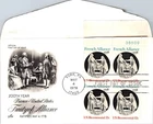 S09-4209, FRENCH ALLIANCE BICENT., PLATE NUMBER BLOCK, ARTCRAFT FDC