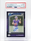 J.J. MCCARTHY 2024 DONRUSS OPTIC ROOKIE PURPLE STARS RC AUTO /42 PSA 8.5 Q5540