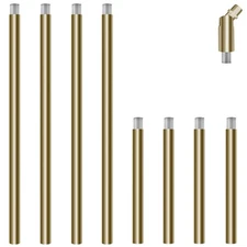 8 Pieces M10 Threaded Extension Poles Lighting Fixture Downrods Stems & 180 D...