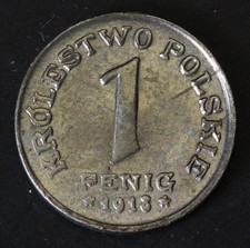 POLAND 1 Fenig 1918 FF - Iron - XF- - 2166