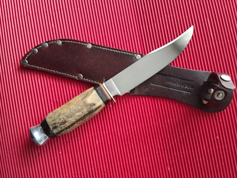 Solingen C. JUL. HERBERTZ Jagdmesser Hirschhorn Sammler Fahrten Messer Ledersch. - Bild 1 von 4