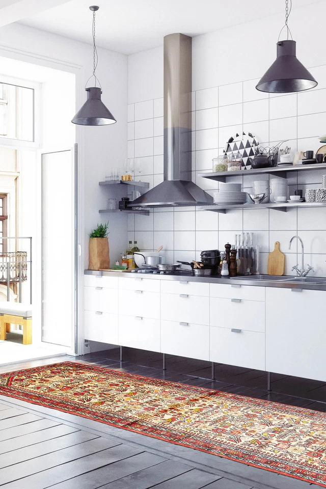 Vintage Hand-knotted Runner Rug 2'1" x 8'4" Traditional Oriental Wool Carpet - Image 2 of 4