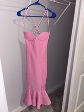Pink Stretchy Midi Dress Size XS