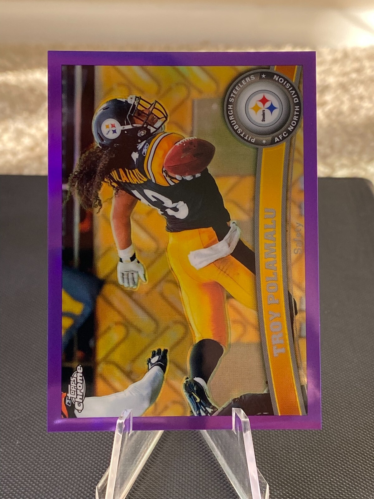 2011 Topps Chrome Troy Polamalu #180 Purple Refractor /499