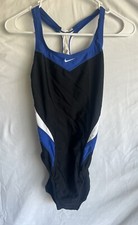 Nike Victory Color Block Power Back One Piece Swimsuit Womens Size 8