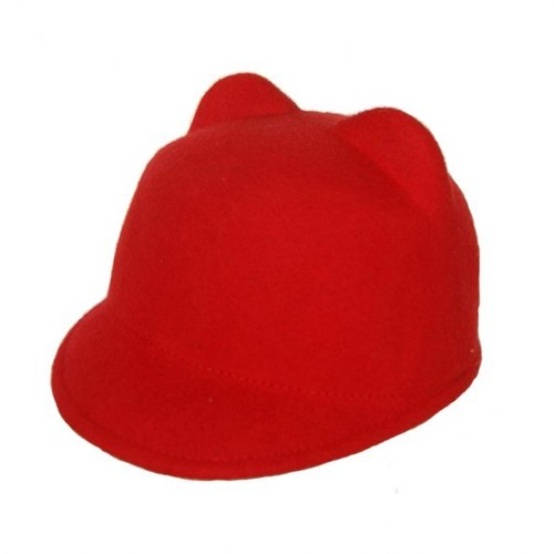 Lovely Korean Women Girl Devil Horns Hat Kitty Cat Ear Wool Ball Cap Winter Gift - Picture 9 of 10