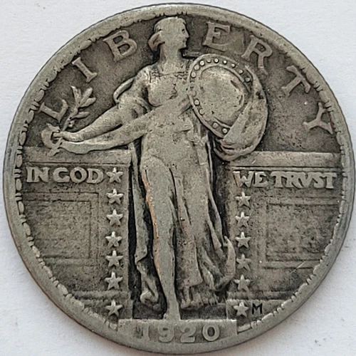 1920-P Standing Liberty Quarter Fine F+  25C * 1920P * ORIGINAL * NICE!