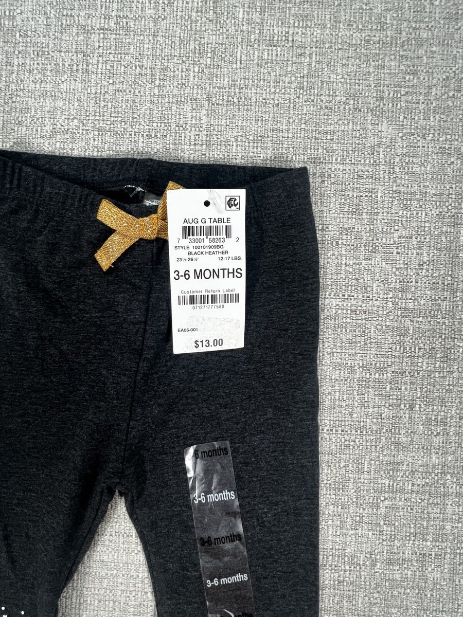 First Impressions 3-6 Months Pants Gray Hearts Elastic Stretch