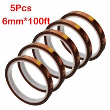 5 Rolls 6mm 30m Heat Resistant Tapes Sublimation Press Transfer Thermal Tape