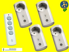 Funk-Steckdosen 4-fach-Set Funkschalter Zwischenstecker je 2300 W +Fernbedienung