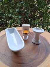 Ceramic 1:12 Scale Porcelain Bathroom Set