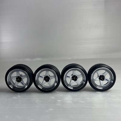 1/18 Meko Nissan NISMO LMGT1 RAYS Wheels 400R Chrome & White for
