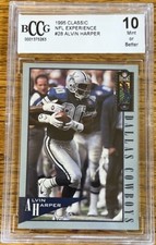 1995 Classic NFL Experience #28 Alvin Harper BCCG 10 Beckett Dallas Cowboys