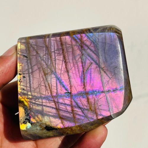 347g Natural Purple Flash Labradorite Freeform Crystal Display Specimen Healing - Picture 10 of 21
