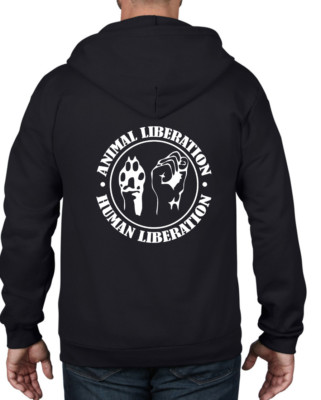 ANIMAL LIBERATION HUMAN LIBERATION FULL ZIP HOODIE - Vegetarisch Vegan T-Shirt