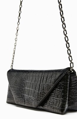 Women s Crossbody bag black Patent Convertible In Clutch Zara New Fit iPhone Pro