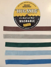 Vintage HUG SNUG Seam Binding  Ribbon 4 Yards in 1 Selected Color, 1/2" wide