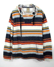 SCANDIA WOODS Pullover Hoodie Sweatshirt Men M Multicolor Stripe Long Sleeves
