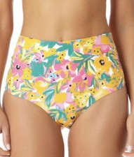 NEW ANNE COLE XL High Waist Bikini Swim Bottoms Sunshine Floral 58