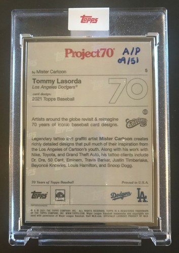 Topps Project 70 Tommy Lasorda by Mister Cartoon AP ARTIST PROOF # 9/51 MINT!!! - Picture 3 of 5