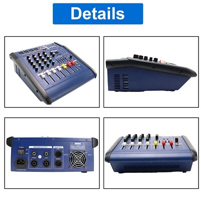 4 Channel Professional Powered Mixer power mixing Amplifier Amp