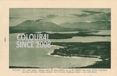 IRLAND AN EINEM SPÄTEN WINTERABEND VALENTIA HAFEN um 1926 ILLUSTRATIONSDRUCK 