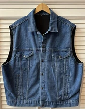 Authentic NRA Gear Mens Concealed Carry Vest Tactical Denim Snap Pockets USA XL