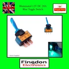 Blue Illuminated 12V DC 20A Toggle Switch Car Van Truck Boat