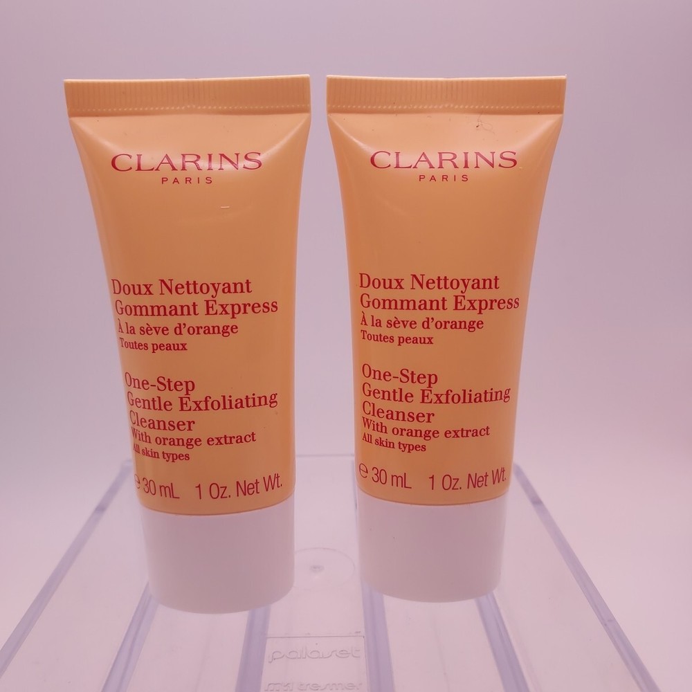 LOT OF 2 Clarins One-Step Gentle Exfoliating Cleanser Orange Extract 1oz ea