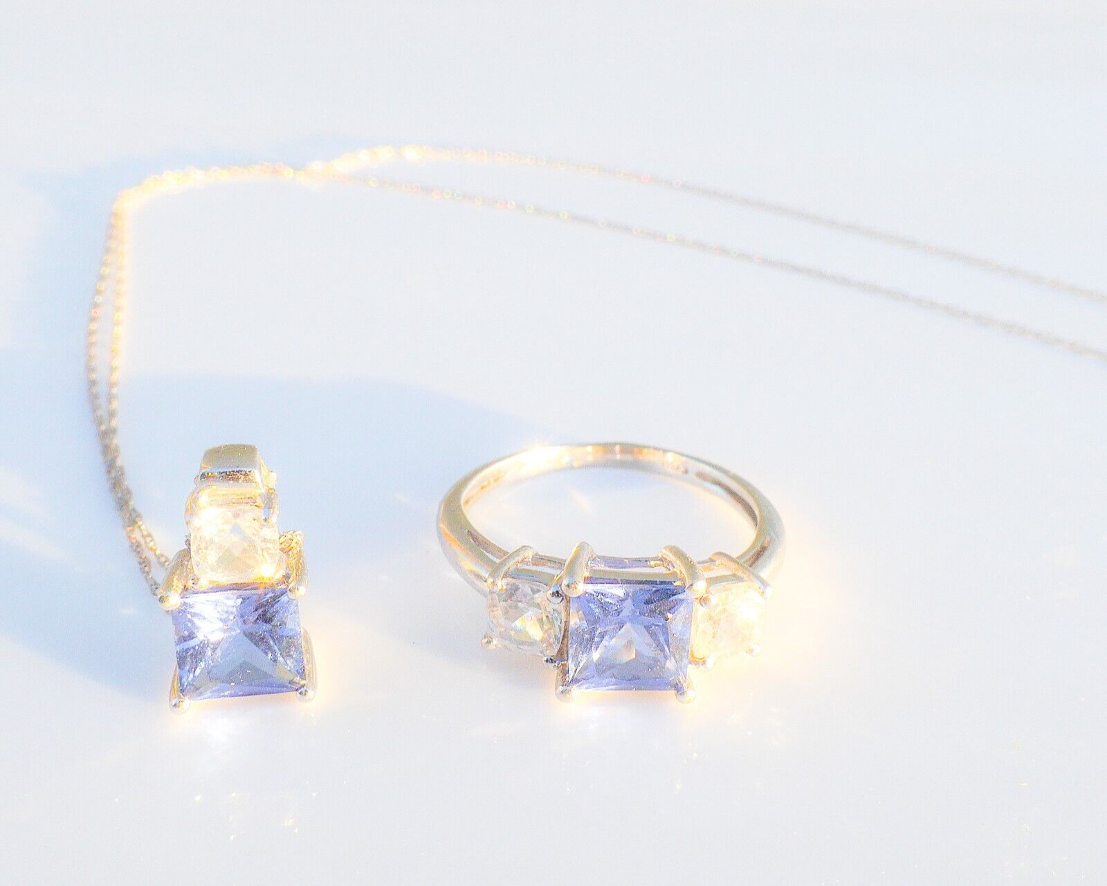 Helzberg Diamonds 10K White Gold Lab-Created Sapp… - image 3