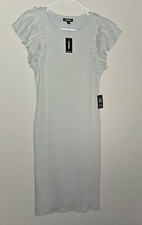 Express Light Blue Crew Neck, Short Sleeve Full Length Sweater Dress M