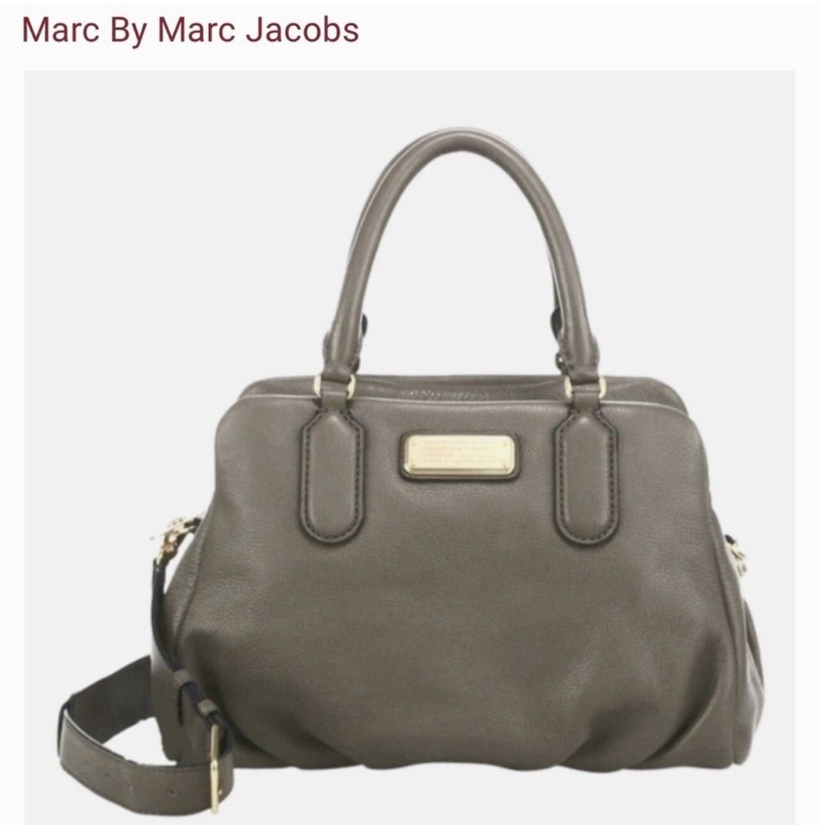 MARC By MARC JACOBS Classic Q Baby Groovee Gray Taupe Nude Satchel