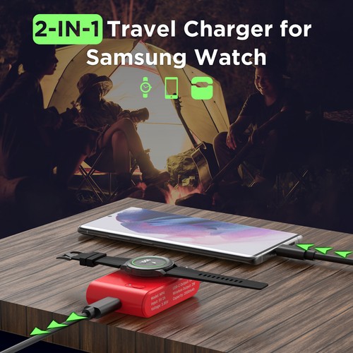 New Wireless Magnetic Charger For Samsung Galaxy Watch 5/5 Pro/4/3/Active 2 Red - 第 6/13 張圖片